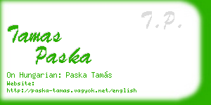 tamas paska business card